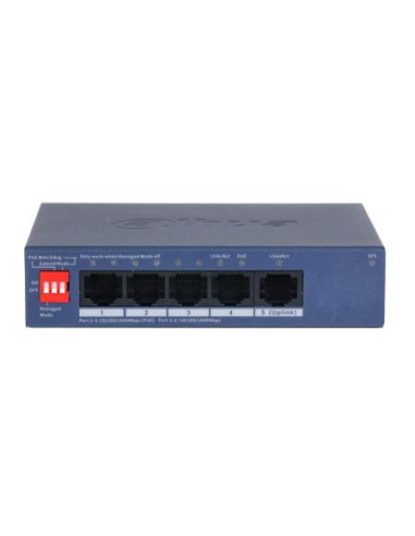 Switch, DAHUA, CS4005-4GT-36, Switch type Managed, Switch layer L2, Form factor Desktop/Wall-Mounting, 5xRJ-45 ports, RJ-45 Por