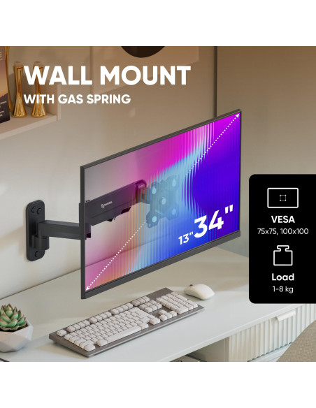 MONITOR ACC WALL MOUNT 13-34"/BLACK G150-B ONKRON