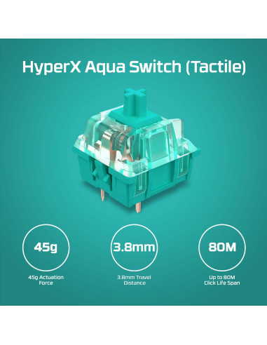KEYBOARD ALLOY ORIGINS CORE/PBT HX AQUA 639N9AA ABA HYPERX