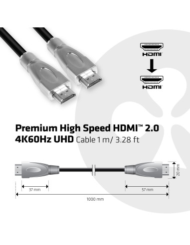 CABLE HDMI TO HDMI 1M/M/M CAC-1311 CLUB3D
