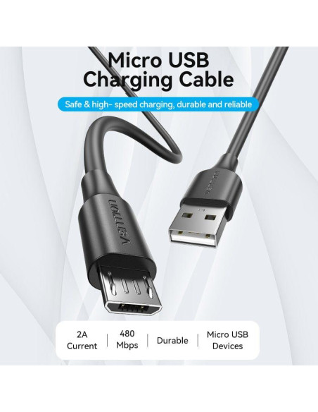 CABLE USB2.0 TO MICRO-B/1.5M BLACK CTIBG VENTION