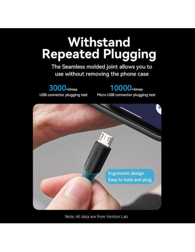 CABLE USB2.0 TO MICRO-B/1.5M BLACK CTIBG VENTION
