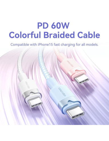 CABLE USB-C TO USB-C/1M PINK TRDPF VENTION