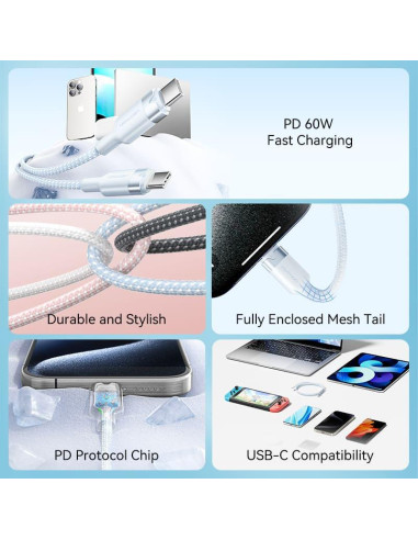 CABLE USB-C TO USB-C/1M PINK TRDPF VENTION