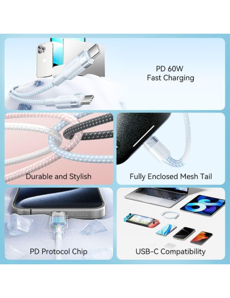 CABLE USB-C TO USB-C/1M PINK TRDPF VENTION