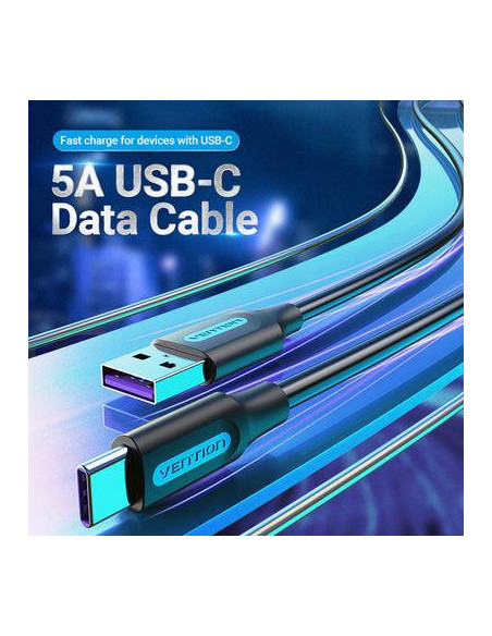 CABLE USB-C TO USB2.0/1M PVC BLACK CORBF VENTION