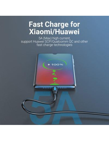 CABLE USB-C TO USB2.0/1M PVC BLACK CORBF VENTION