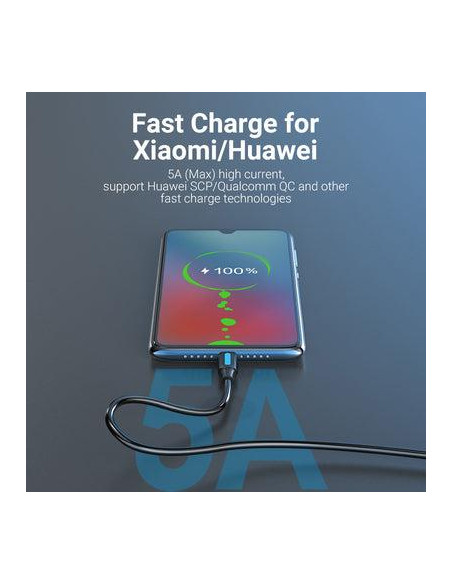 CABLE USB-C TO USB2.0/1M PVC BLACK CORBF VENTION