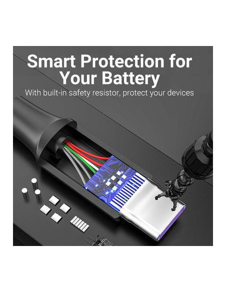 CABLE USB-C TO USB2.0/1M PVC BLACK CORBF VENTION