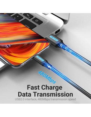 CABLE USB-C TO USB2.0/1M PVC BLACK CORBF VENTION