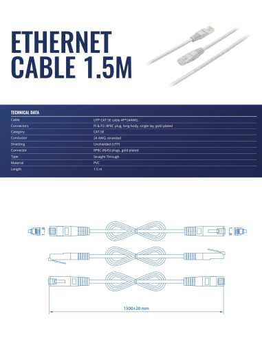 PATCH CABLE ETHERNET/1.5M PR2LA15B TELTONIKA