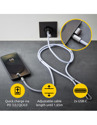 CABLE USB-C TO USB-C 1.65M/LANYARD PURPLE 7991003 INTENSO