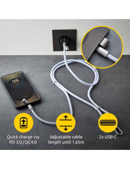 CABLE USB-C TO USB-C 1.65M/LANYARD PURPLE 7991003 INTENSO