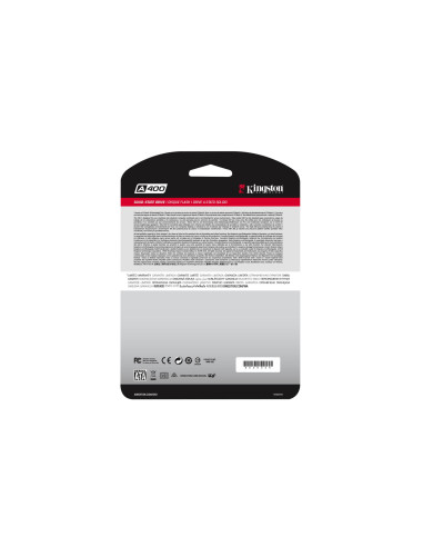 SSD, KINGSTON, 240GB, SATA 3.0, TLC, Write speed 350 MBytes/sec, Read speed 500 MBytes/sec, 2,5", TBW 80 TB, MTBF 1000000 hours