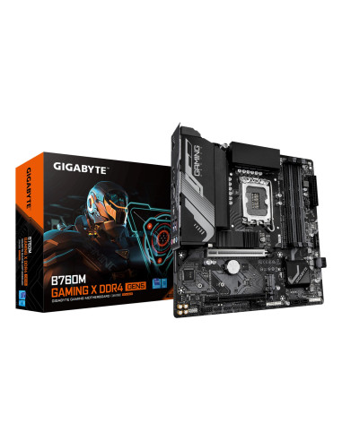 Mainboard, GIGABYTE, GIGABYTE B760M GAMING X DDR4 GEN5, Intel B760, LGA 1700, micro ATX, RAM DDR4-SDRAM, 4xSlots, 2xNumber of M