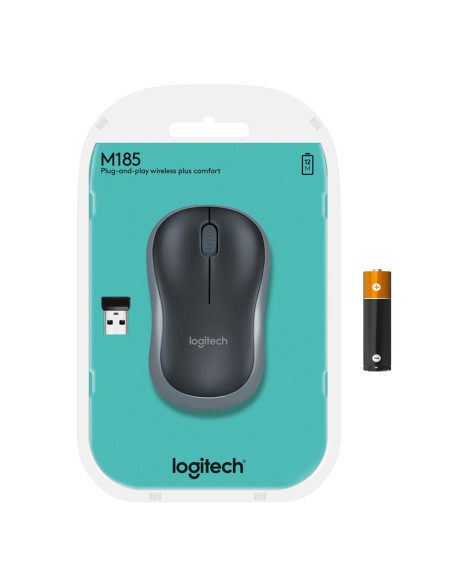 MOUSE USB OPTICAL WRL M185/GREY 910-002238 LOGITECH