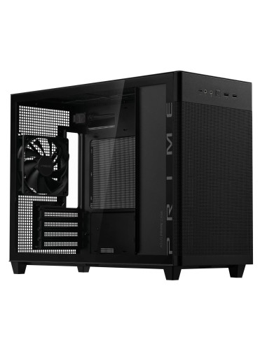 Case, ASUS, Prime AP201 Tempered Glass, Micro, Not included, MicroATX, MiniITX, Colour Black, PRIMEAP201TG