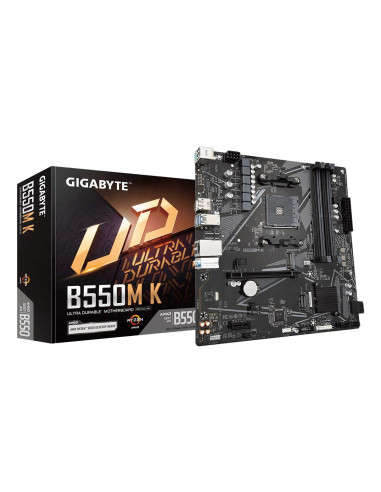 Mainboard, GIGABYTE, AMD B550, SAM4, Micro-ATX, Memory DDR4, Memory slots 4, 1xPCI-Express 3.0 1x, 1xPCI-Express 4.0 16x, 2xM.2