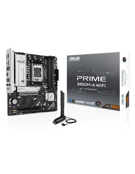 Mainboard, ASUS, AMD B850, SAM5, Micro-ATX, Memory DDR5, Memory slots 4, 1xPCI-Express 4.0 16x, 1xPCI-Express 5.0 16x, 3xM.2, 1