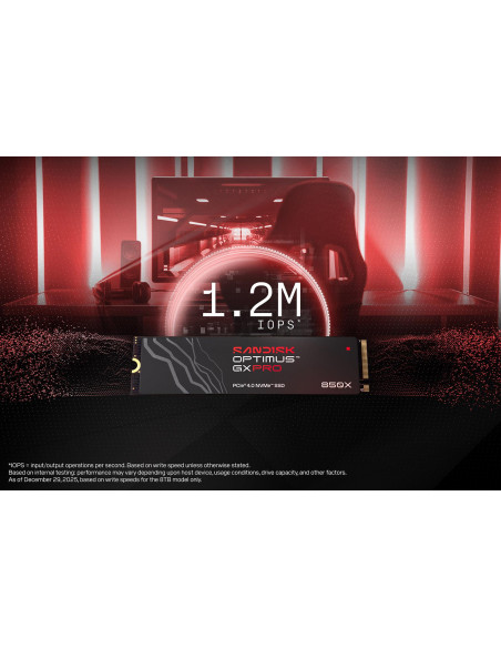 SSD, SANDISK, 1200xTBW rating, MTBF 1750000 h, Read speed 7300 MB/s, Write speed 6600 MB/s, NVMe Yes, PCI Express 4.0, M.2, 200