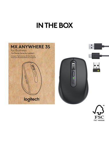 MOUSE USB WRL MX ANYWHERE 3S/GRAPHITE 910-006958 LOGITECH