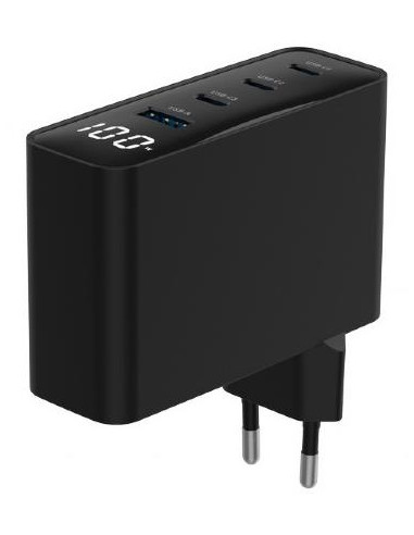 CHARGER USB 100W 4PORT GAN/TA-UC-PDQC100LCD-01-BK GEMBIRD