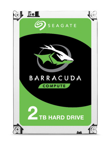 HDD, SEAGATE, Barracuda, 2TB, SATA 3.0, 256 MB, 7200 rpm, Discs/Heads 1/2, 3,5", ST2000DM008