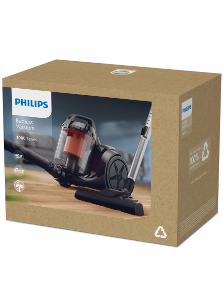 Vacuum Cleaner, PHILIPS, Input power 800 W, Dust capacity 1.3 L, Cylinder vacuum, Cleaning type Dry, Dust container Bagless, Co