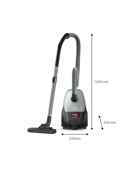 Vacuum Cleaner, PHILIPS, Input power 850 W, Dust capacity 3 L, Cylinder vacuum, Cleaning type Dry, Dust container Dust bag, Col