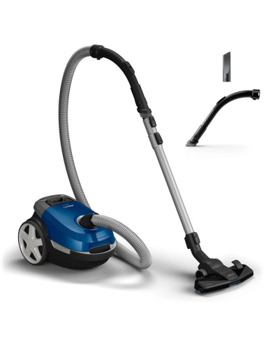 Vacuum Cleaner, PHILIPS, XD3110/09, Cordless/Bagged, 900 Watts, Capacity 3 l, Noise 79 dB, Black / Blue, Weight 4.6 kg, XD3110/