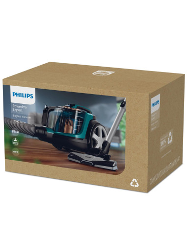 Vacuum Cleaner, PHILIPS, PowerPro Expert, Bagless, 900 Watts, Capacity 2 l, Noise 75 dB, Green, Weight 5.5 kg, FC9744/09