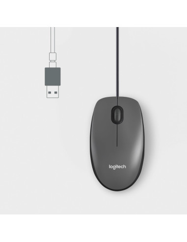 MOUSE USB OPTICAL M100/BLACK 910-006652 LOGITECH