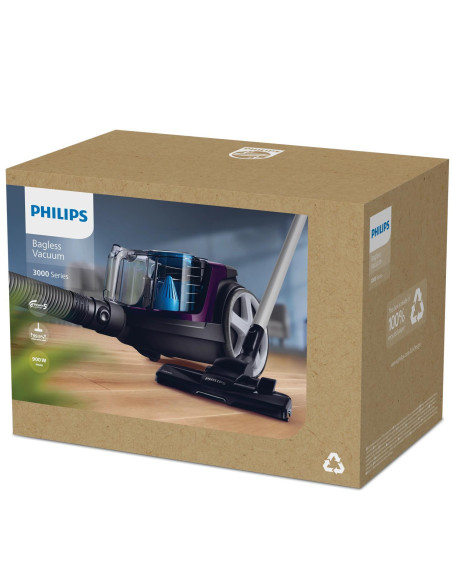 Vacuum Cleaner, PHILIPS, Canister/Bagless, 750 Watts, Capacity 1.5 l, Noise 76 dB, Purple, Weight 4.5 kg, FC9333/09