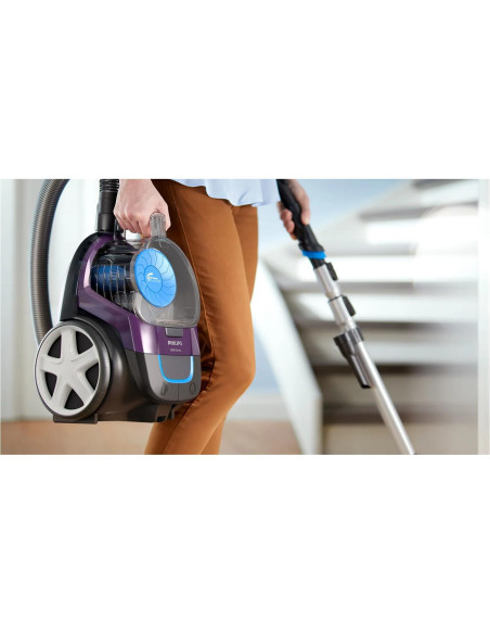 Vacuum Cleaner, PHILIPS, Canister/Bagless, 750 Watts, Capacity 1.5 l, Noise 76 dB, Purple, Weight 4.5 kg, FC9333/09