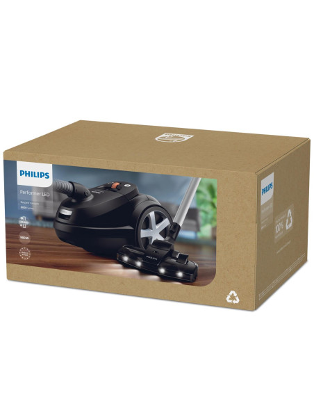 Vacuum Cleaner, PHILIPS, Bagged, 900 Watts, Noise 75 dB, Black, Weight 5.3 kg, XD8122/10