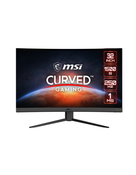 LCD Monitor, MSI, G32C4X, 31.5", Gaming/Curved, Panel VA, 1920x1080, 16:9, 250Hz, Matte, 1 ms, Tilt, Colour Black, G32C4X
