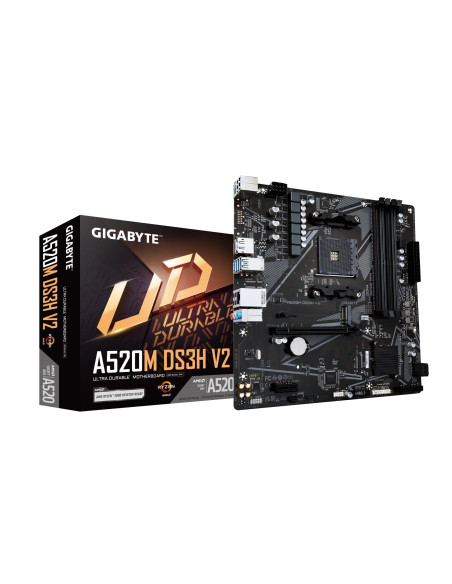 Mainboard, GIGABYTE, AMD A520, SAM4, Micro-ATX, Memory DDR4, Memory slots 4, A520MDS3HV2