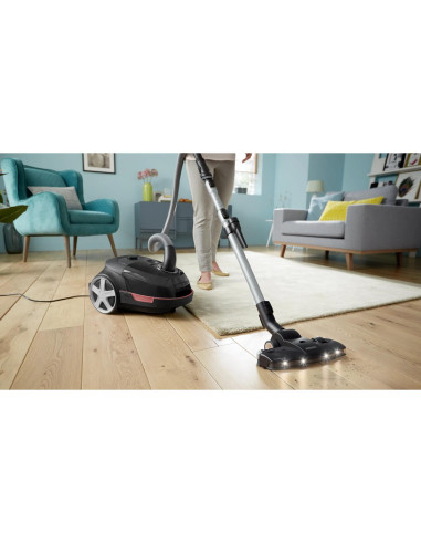 Vacuum Cleaner, PHILIPS, Bagged, 900 Watts, Capacity 4 l, Noise 77 dB, Black, Weight 4.6 kg, XD6142/12