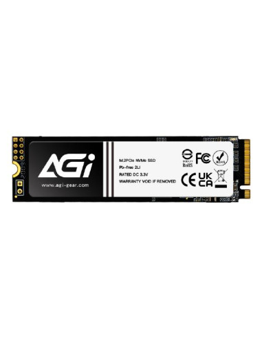 SSD, AGI TECHNOLOGY, 1200xTBW rating, MTBF 1600000 h, Read speed 3200 MB/s, Write speed 1700 MB/s, NVMe Yes, PCI Express 3.0, M