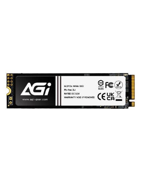 SSD, AGI TECHNOLOGY, 1200xTBW rating, MTBF 1600000 h, Read speed 3200 MB/s, Write speed 1700 MB/s, NVMe Yes, PCI Express 3.0, M