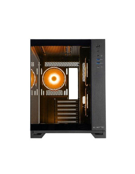 Case, CHIEFTEC, ATX/micro ATX, Black, Cube, PC, Chieftec Visio GM-30B-TG-OP Black, GM-30B-TG-OP