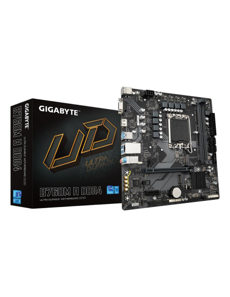 Mainboard, GIGABYTE, Intel B760 Express, LGA1700, Micro-ATX, Memory DDR4, Memory slots 2, 1xPCI-Express 3.0 1x, 1xPCI-Express 4