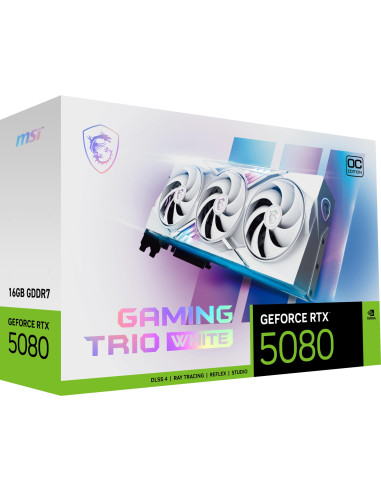 Graphics Card, MSI, NVIDIA GeForce RTX 5080, 16 GB, GDDR7, 256 bit, PCIE 5.0 16x, Dual Slot Fansink, 1xHDMI, 3xDisplayPort, 508