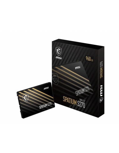SSD, MSI, SPATIUM S270, 240GB, SATA, 3D NAND, Write speed 400 MBytes/sec, Read speed 500 MBytes/sec, 2,5", TBW 250 TB, MTBF 200