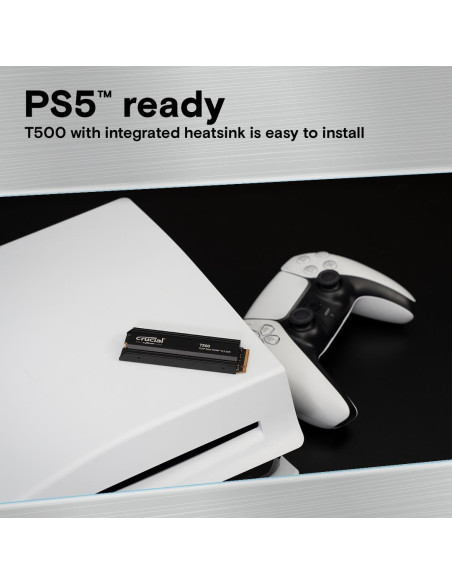 SSD, CRUCIAL, T500, 1TB, M.2, PCIe Gen4, NVMe, 3D NAND, Write speed 6800 MBytes/sec, Read speed 7300 MBytes/sec, TBW 600 TB, CT
