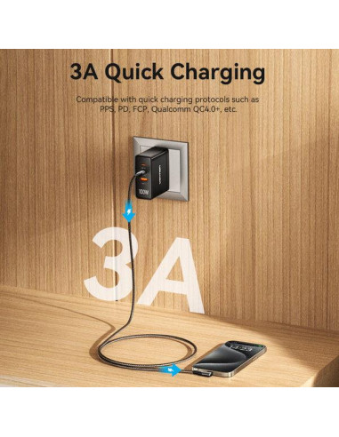 CABLE USB-C TO USB-C/1M GRAY TRAHF VENTION