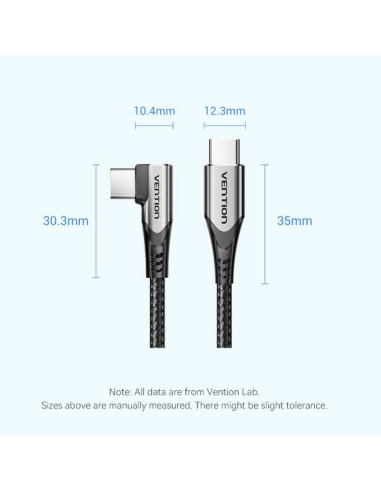CABLE USB-C TO USB-C/1M GRAY TRAHF VENTION
