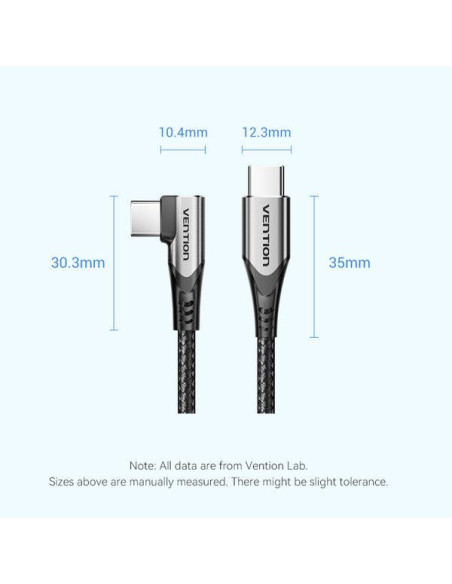 CABLE USB-C TO USB-C/1M GRAY TRAHF VENTION