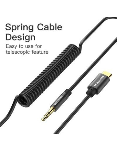 CABLE AUDIO 3.5MM TO USB-C/1.5M BLACK BGABG VENTION