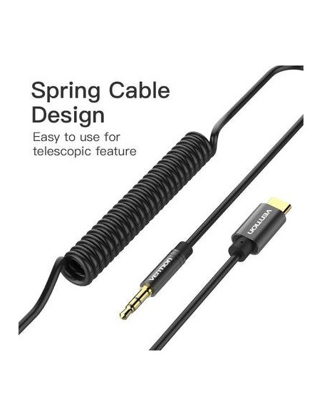 CABLE AUDIO 3.5MM TO USB-C/1.5M BLACK BGABG VENTION